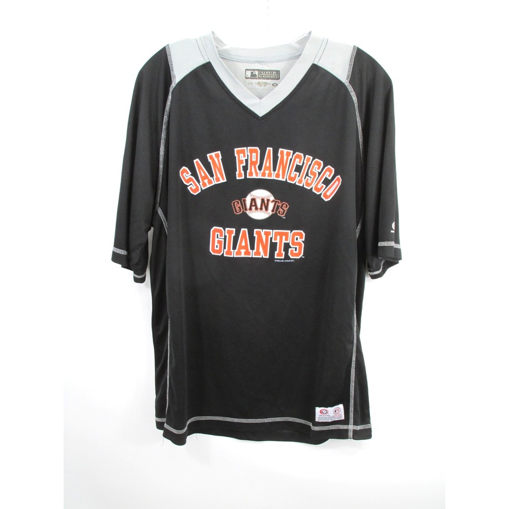 San Francisco Giants Pullover Jersey Shirt Men Large Black True Fan MLB Baseball
